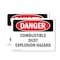 Signmission Combustible Dust Explosion Hazard Danger Sign, Plastic, 14in W x 10in L, 2PK OS-2PACK-DS-P-1014-L-1831 - alternate 1